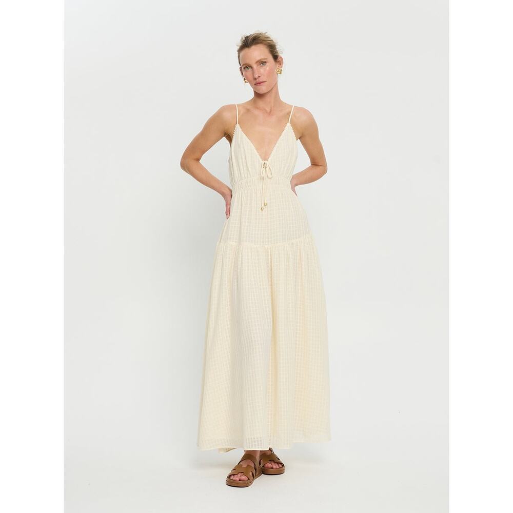Tuckernuck Kivari Cream Lace Chantelle Maxi Dress Sleeveless US Size 10 NWT